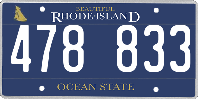 RI license plate 478833