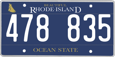 RI license plate 478835