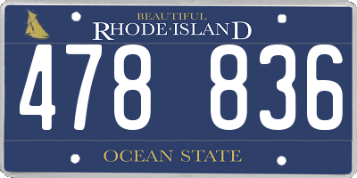 RI license plate 478836