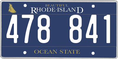 RI license plate 478841