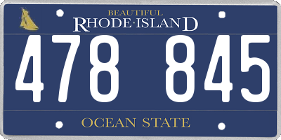 RI license plate 478845