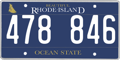 RI license plate 478846