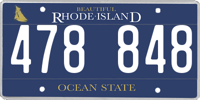 RI license plate 478848