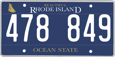 RI license plate 478849