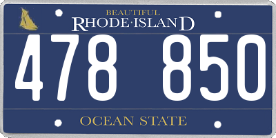 RI license plate 478850