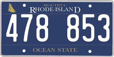 RI license plate 478853
