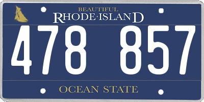 RI license plate 478857