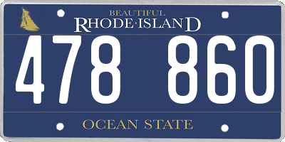 RI license plate 478860