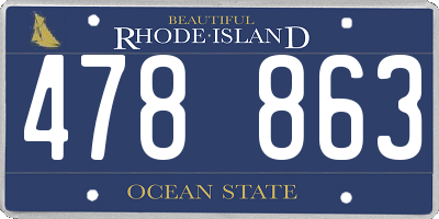 RI license plate 478863