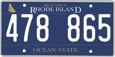 RI license plate 478865