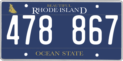 RI license plate 478867