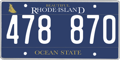 RI license plate 478870