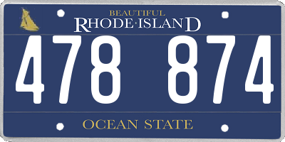 RI license plate 478874