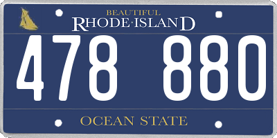 RI license plate 478880
