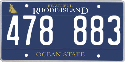 RI license plate 478883
