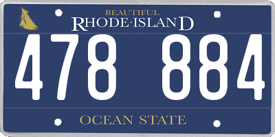 RI license plate 478884