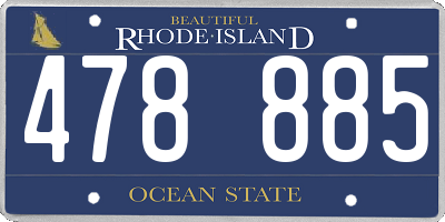 RI license plate 478885