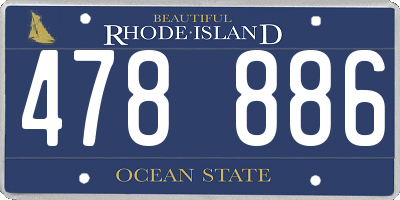 RI license plate 478886