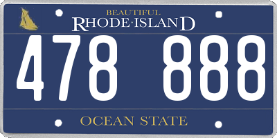 RI license plate 478888