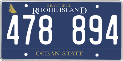 RI license plate 478894