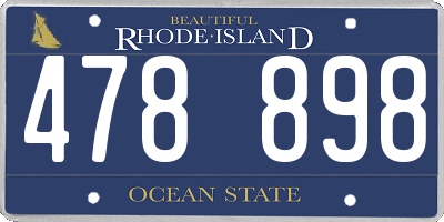 RI license plate 478898