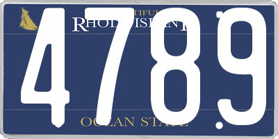 RI license plate 4789