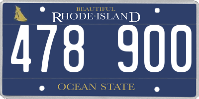 RI license plate 478900