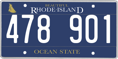 RI license plate 478901