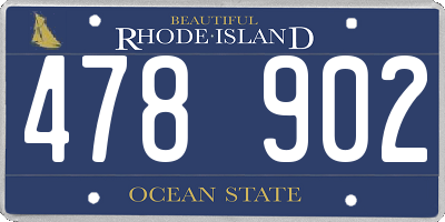 RI license plate 478902