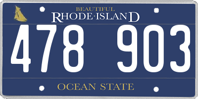 RI license plate 478903