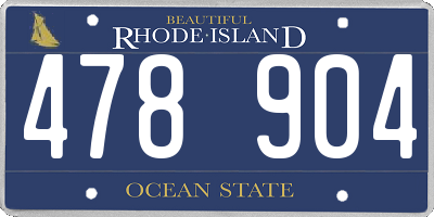 RI license plate 478904