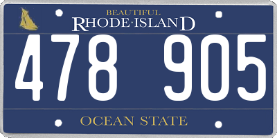 RI license plate 478905