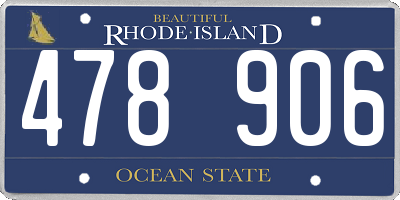 RI license plate 478906