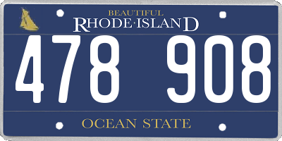 RI license plate 478908