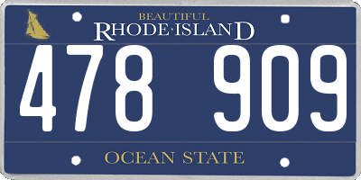 RI license plate 478909