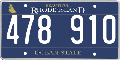 RI license plate 478910