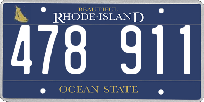 RI license plate 478911