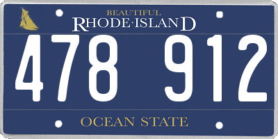 RI license plate 478912