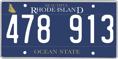 RI license plate 478913