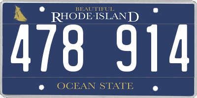 RI license plate 478914