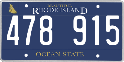 RI license plate 478915