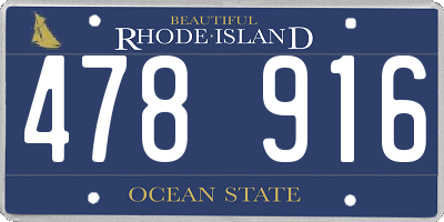 RI license plate 478916