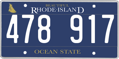 RI license plate 478917