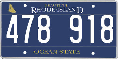 RI license plate 478918