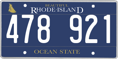 RI license plate 478921