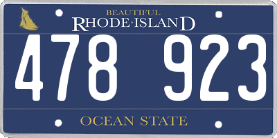 RI license plate 478923