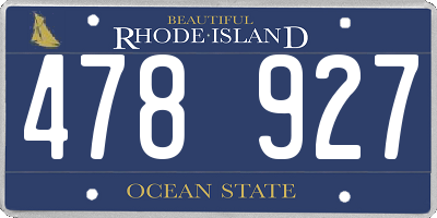 RI license plate 478927
