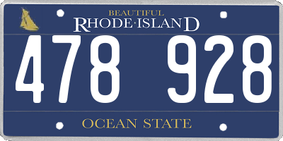 RI license plate 478928