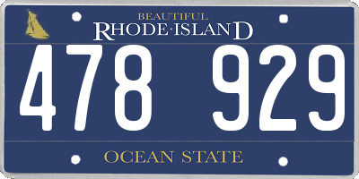 RI license plate 478929