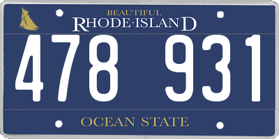 RI license plate 478931